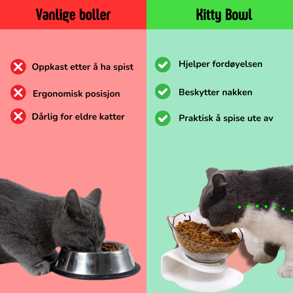 KittyBowl Ortopedisk Brekningsforebyggende Skål